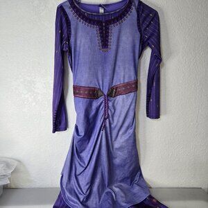 Disney Wish Dress Girls Large Purple Asha Costume Halloween Movie Cosplay Gown